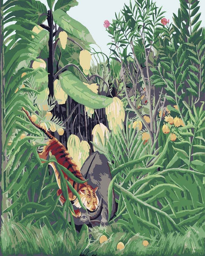 Diamond Painting - Fight Between a Tiger and a Buffalo | Henri Rousseau