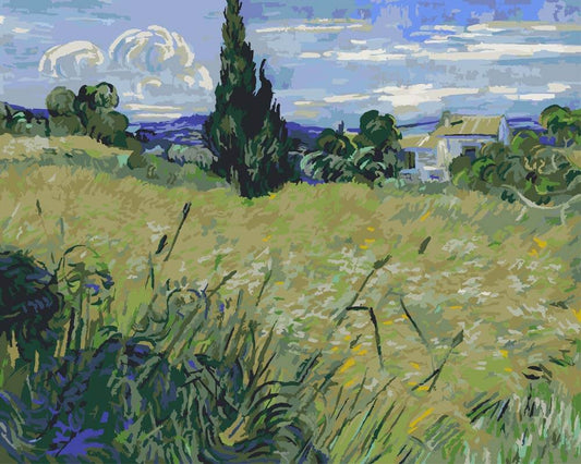 Diamond Painting - Green Wheat Field with Cypresses | Vincent van Gogh