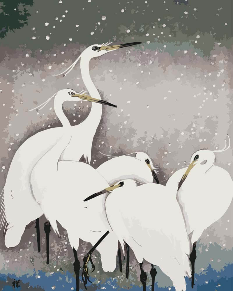 
Heron Group – Ohara Koson diamond painting kit
