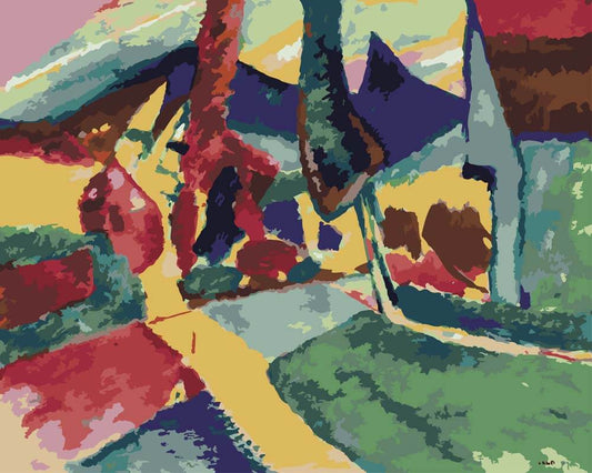 Diamond Painting - Landscape with Two Poplars | Wassily Kandinsky