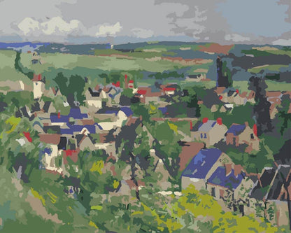 Diamond Painting - Panoramic View of Dauvers-sur-Oise | Paul Cezanne