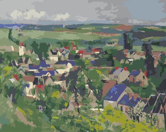Diamond Painting - Panoramic View of Dauvers-sur-Oise | Paul Cezanne