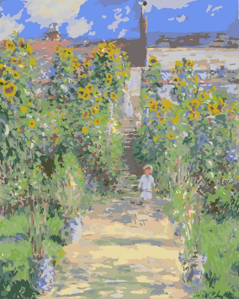 
The Artist's Garden at Vétheuil – Claude Monet diamond painting kit