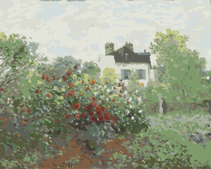 Diamond Painting - The Artist's Garden in Argenteuil (Corner of the Garden with Dahlias) | Claude Monet