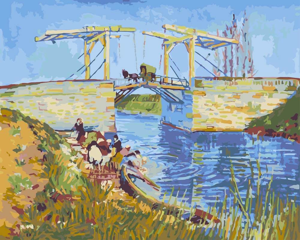 
The Langlois Bridge at Arles with Washerwomen – Vincent van Gogh diamond painting kit