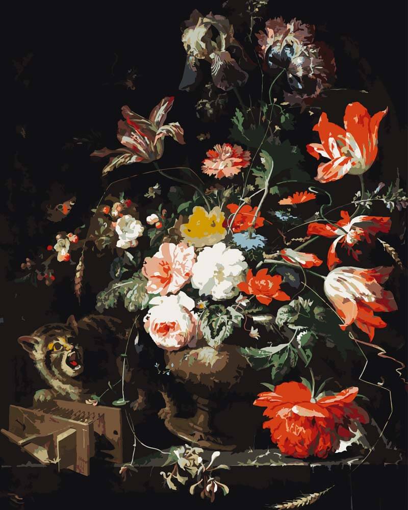 
The Overturned Bouquet – Abraham Mignon diamond painting kit
