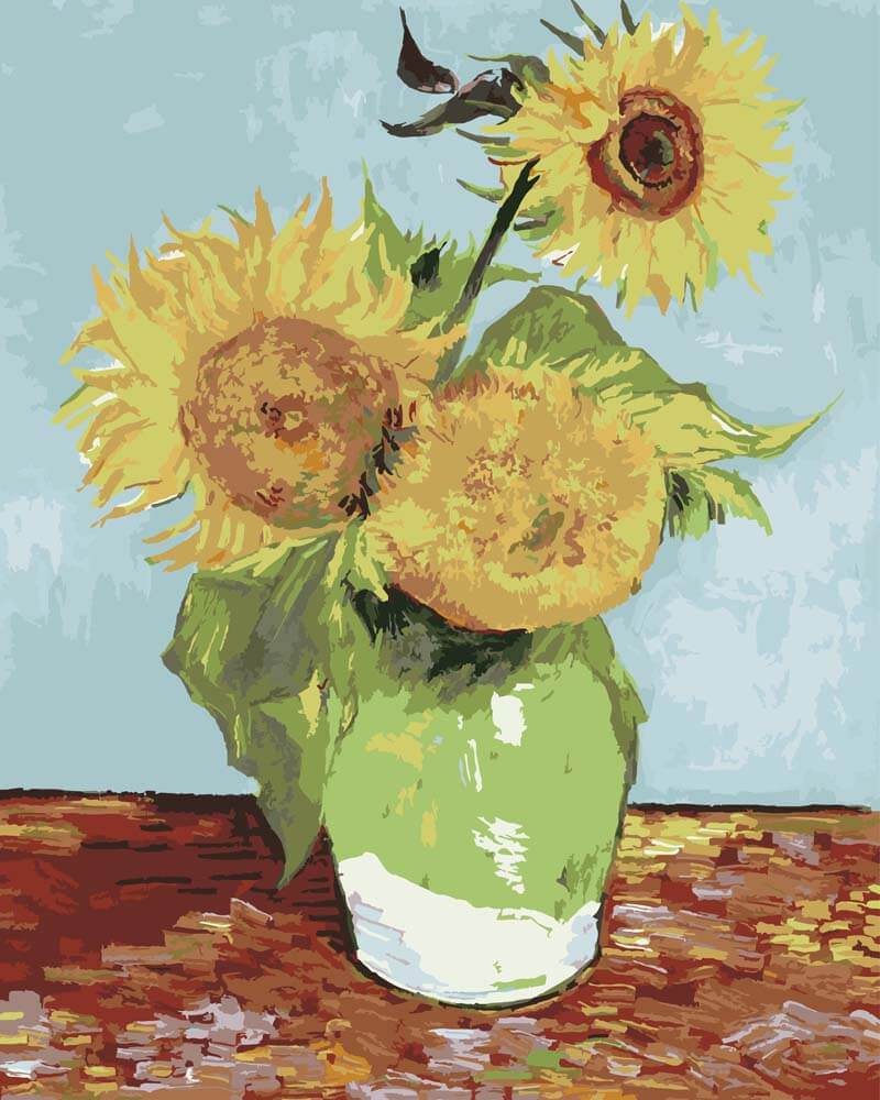 
Three Sunflowers in a Vase – Vincent van Gogh diamond painting kit
