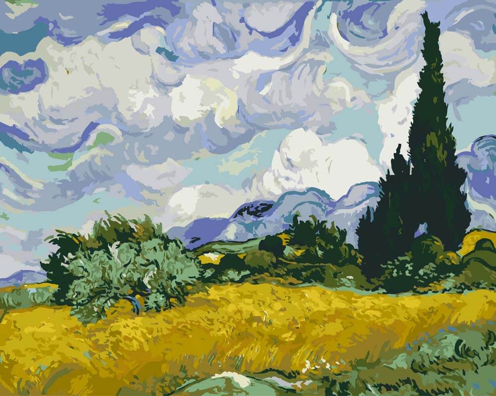 Diamond Painting - Wheat Field with Cypresses | Vincent van Gogh