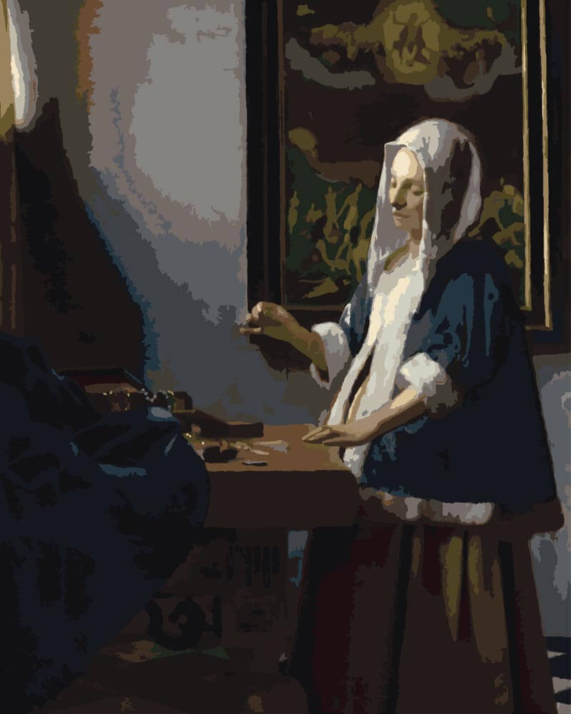 
Woman with a Balance – Johannes Vermeer diamond painting kit