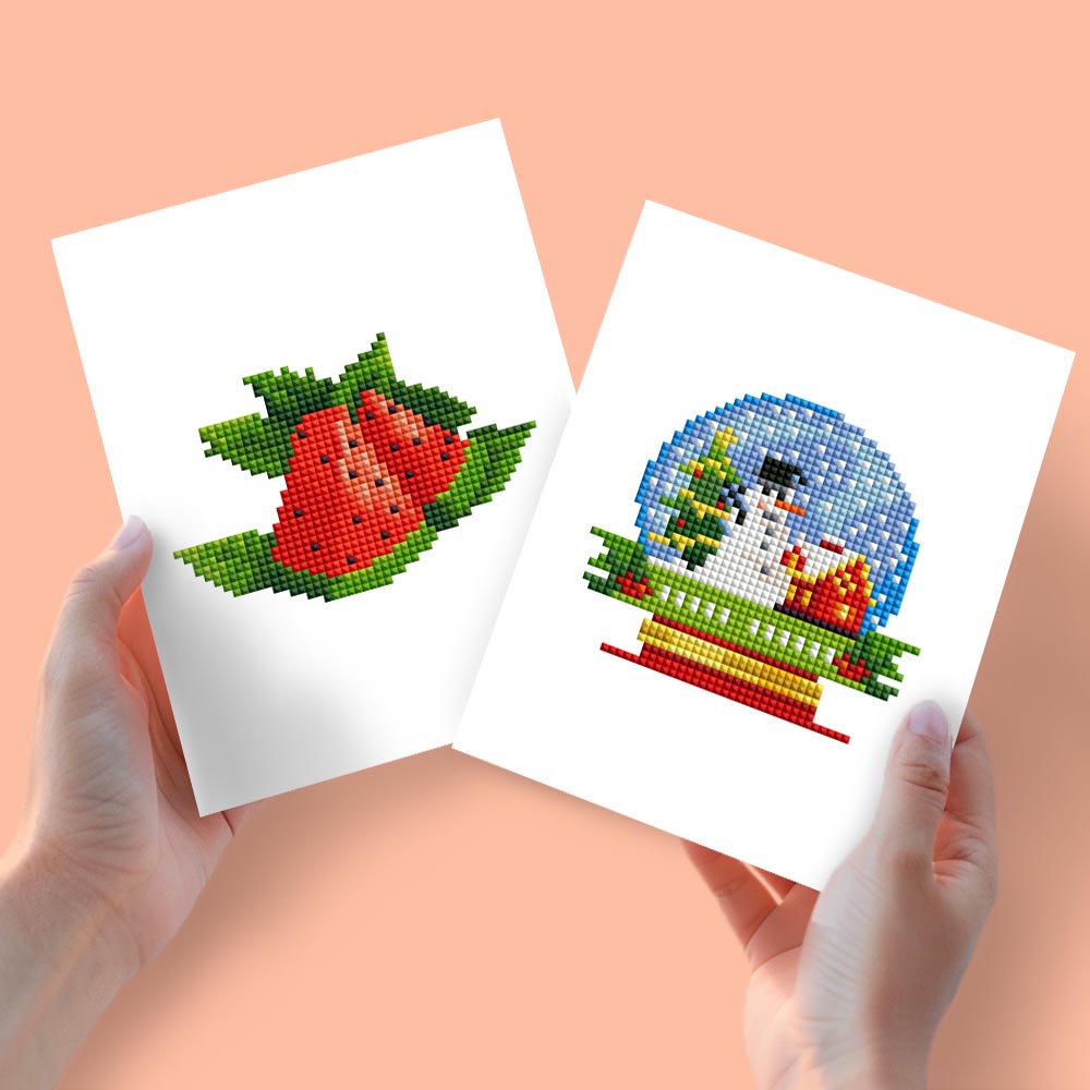 
Diamond Painting - 2 Mini-Paintings | Summer & Snowglobe