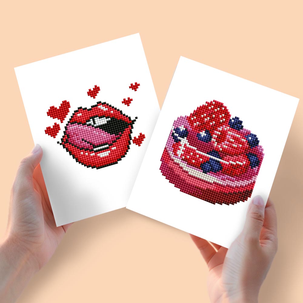 Diamond Painting - 2 Mini-Paintings | Sweet Love & Berry Bliss