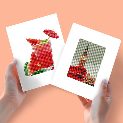 Diamond Painting - 2 Mini-Paintings | Watermelon Cocktail & Big Ben