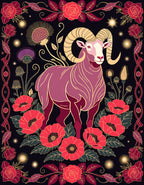 Diamond Painting - Zodiac Aries - Ruby Ram Awakening