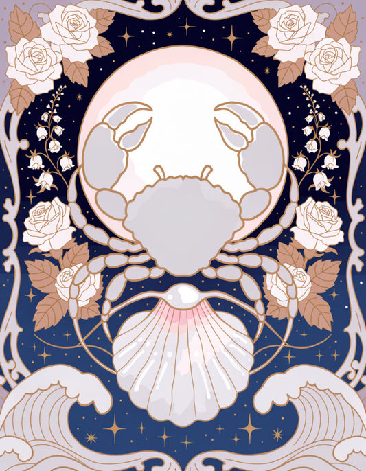 Diamond Painting - Zodiac Cancer - Pearl Tide Embrace