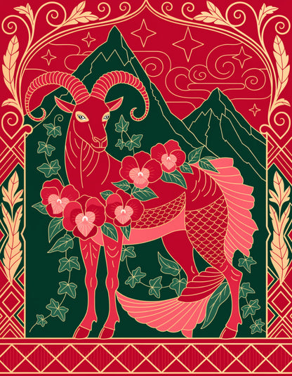 Diamond Painting - Zodiac Capricorn - Garnet Summit Rise