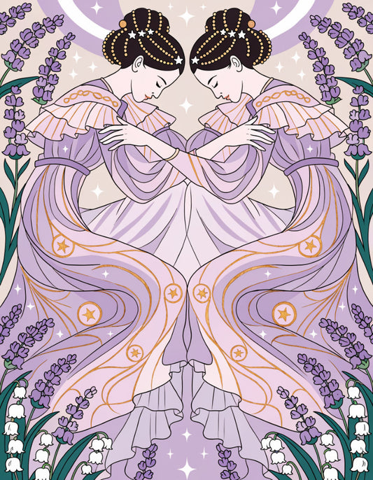 Diamond Painting - Zodiac Gemini - Moonlit Twins Grace