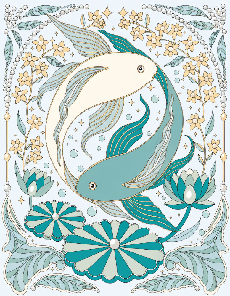 Diamond Painting - Zodiac Pisces - Seafoam Reverie Dream