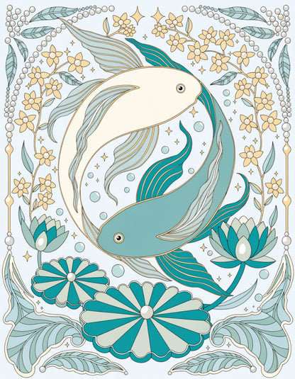 Diamond Painting - Zodiac Pisces - Seafoam Reverie Dream