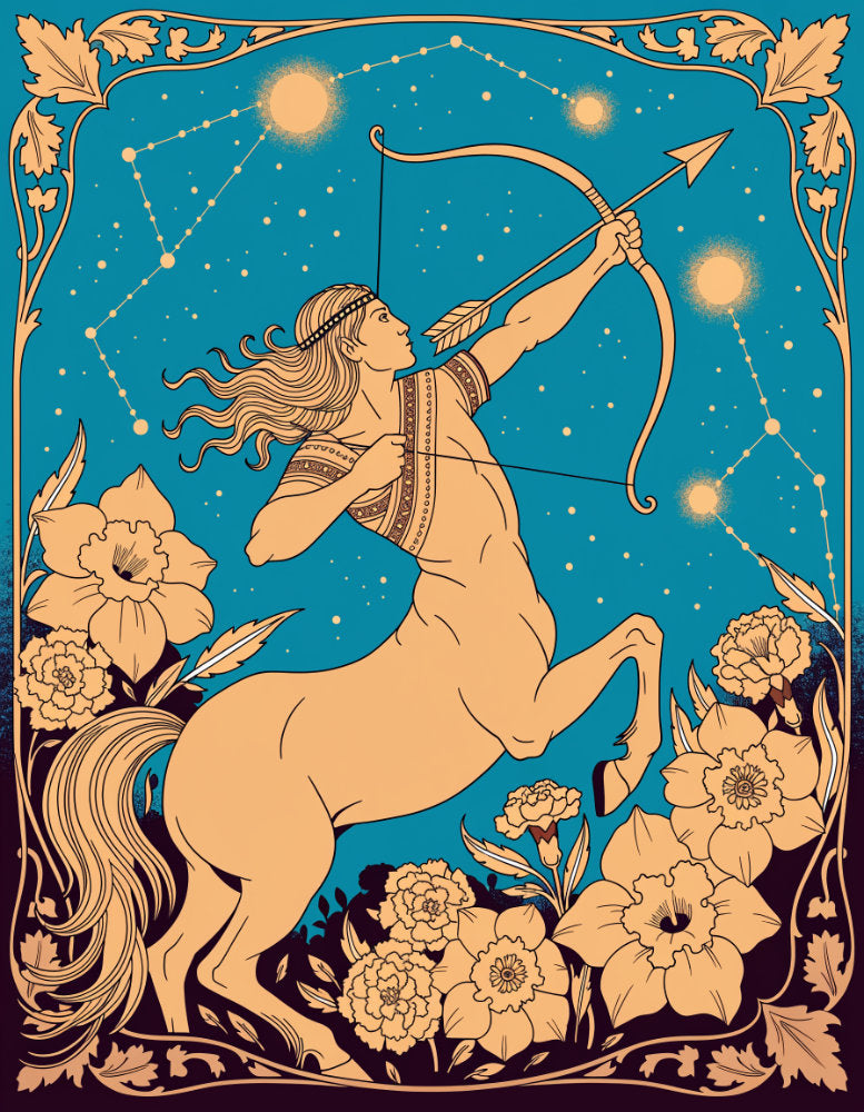Diamond Painting - Zodiac Sagittarius - Turquoise Arrow Dreams
