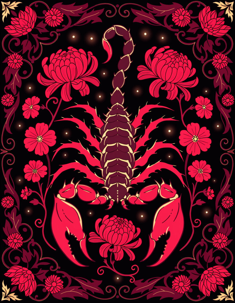 Diamond Painting - Zodiac Scorpio - Wine & Gold Secret