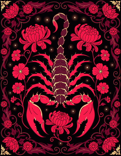 Diamond Painting - Zodiac Scorpio - Wine & Gold Secret