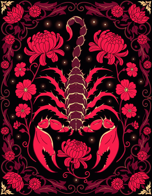Diamond Painting - Zodiac Scorpio - Wine & Gold Secret