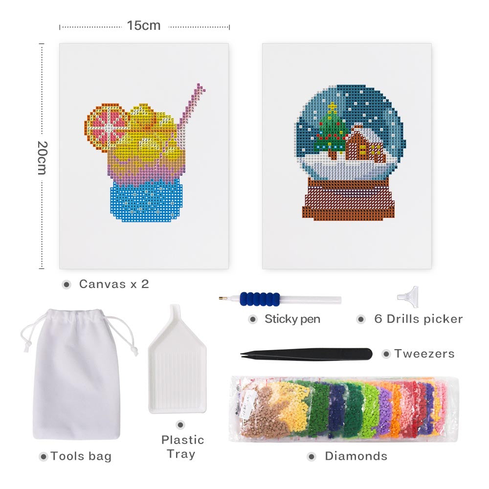 Diamond Painting - 2 Mini-Paintings | Sip & Snow