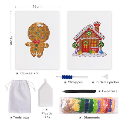 Diamond Painting - 2 Mini-Paintings | Gingerbread Dreams